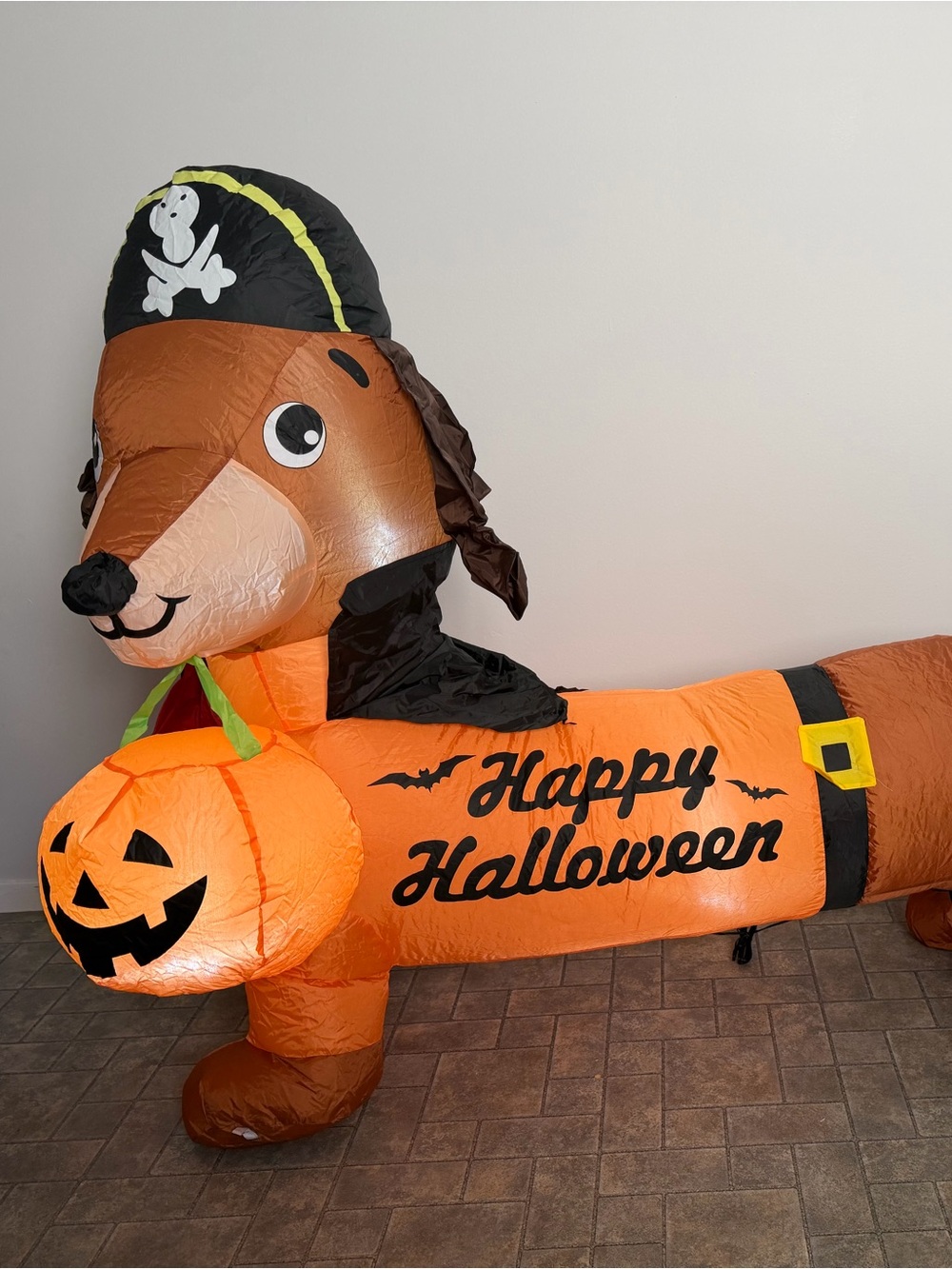 Orange Dachshund 'Happy Halloween' Outdoor Inflatable